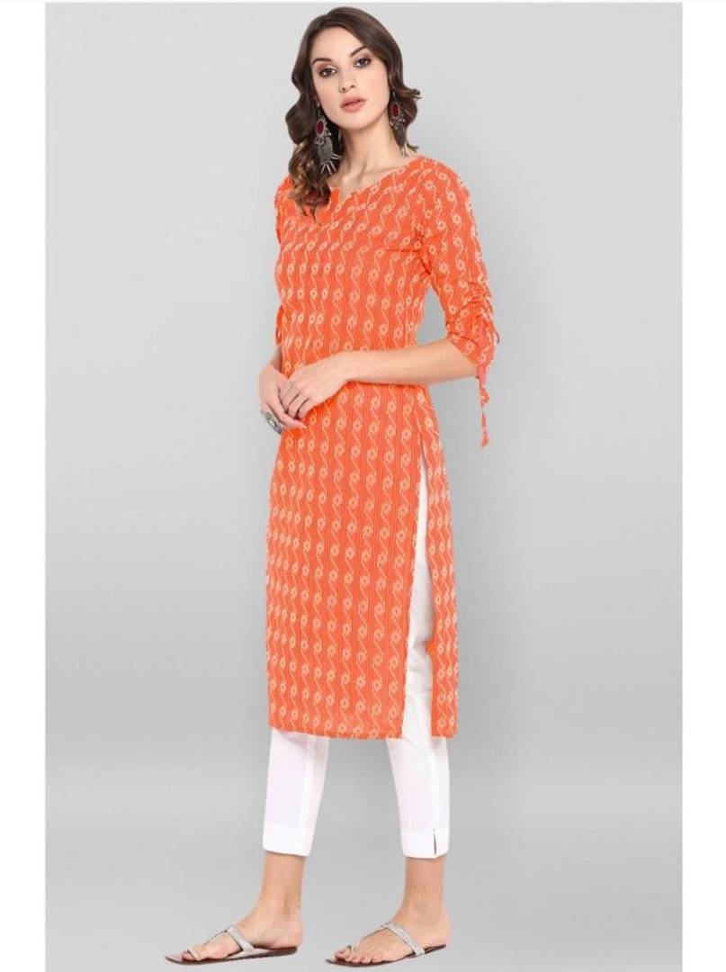 Stylish Cotton Printed Straight Kurta For Women